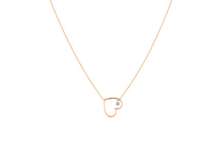 Collier La Brune & La Blonde Pop En Plein Coeur Diamant Or Rose