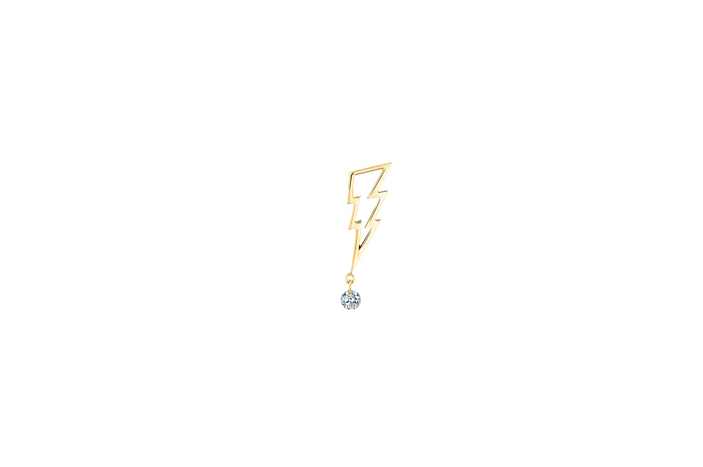 Pin's Boucle D'Oreilles La Brune & La Blonde Pop Coup De Foudre Diamant Or Jaune