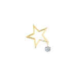 Pin’s Boucle D’Oreilles La Brune & La Blonde Pop Mon Étoile Diamant Or Jaune