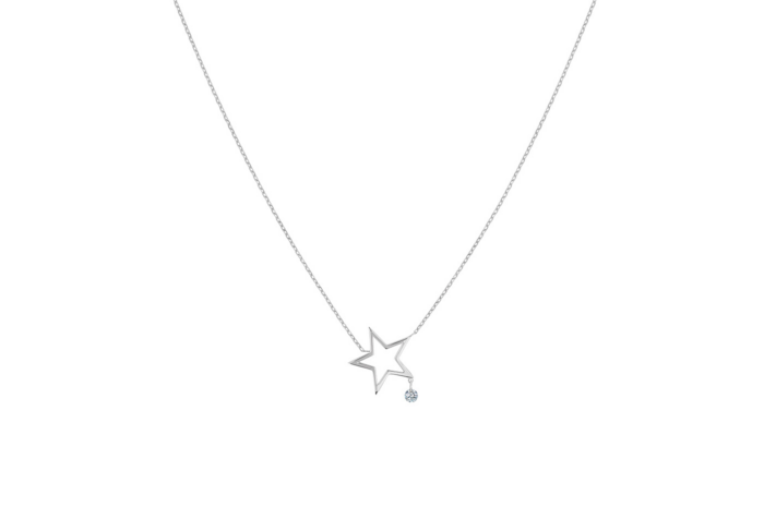 Collier La Brune & La Blonde POP MON ÉTOILE DIAMANT – OR BLANC 0.07 carat