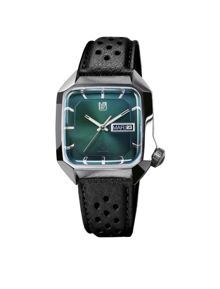 Montre MARCH LA.B AM2 Electrique 39mm Cadran Forest Bracelet Buffle Perforé Noir