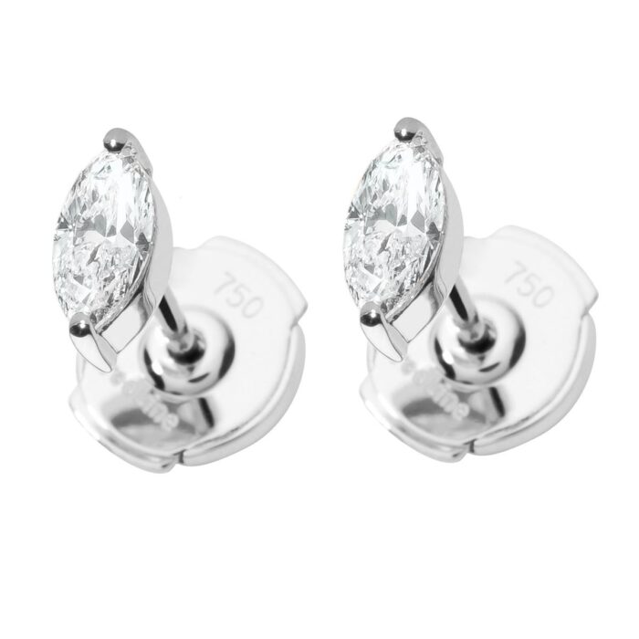 Boucles d'Oreilles Redline Puces Majesté en Or Blanc