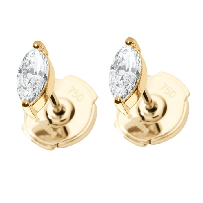 Boucles d'Oreilles Redline Puces Majesté en Or Jaune