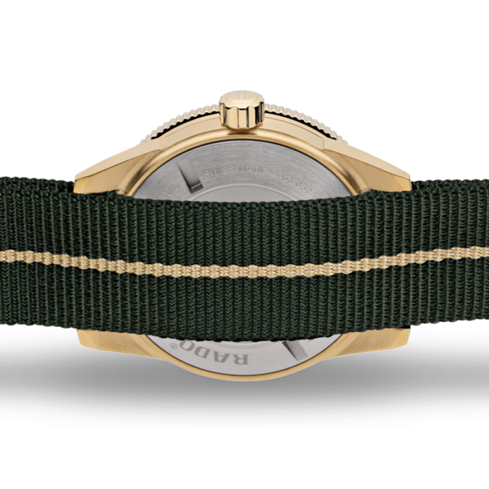 Montre Rado Captain Cook Automatic Bronze Cadran Vert Bracelet Tissu 42MM