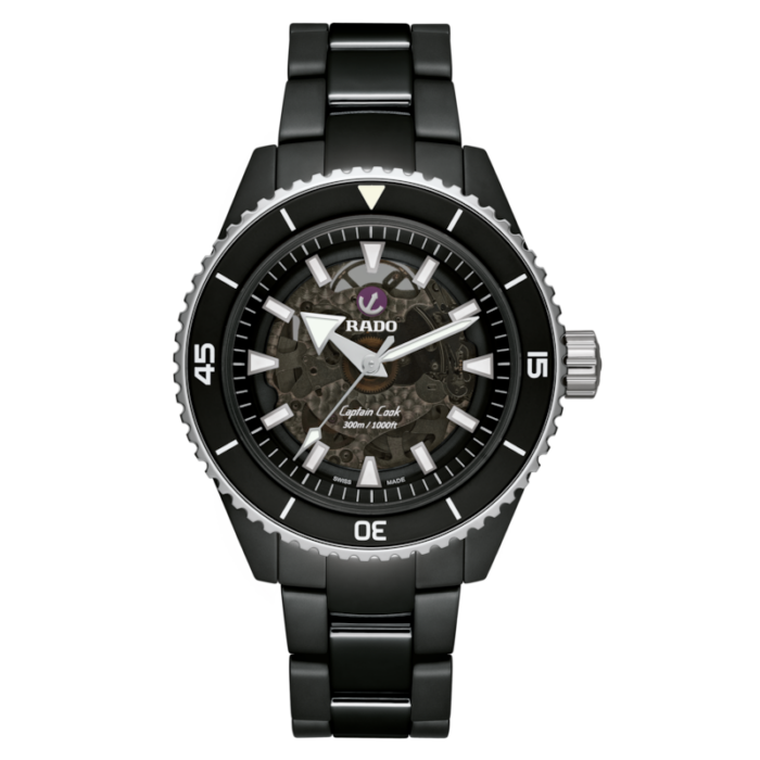 Montre Rado Captain Cook Auto High Tech Ceramic Cadran Noir Bracelet Céramique 43MM