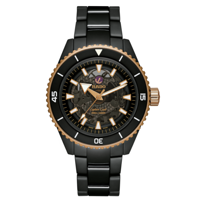 Montre Rado Captain Cook Auto High Tech Ceramic Cadran Noir Bracelet Céramique 43MM