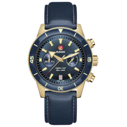 Montre Rado Captain Cook Automatic Chronograph Cadran Bleu Gold 43MM