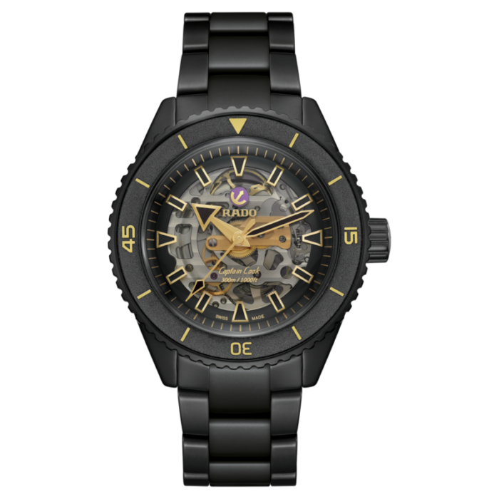 Montre Rado Captain Cook Auto High Tech Ceramic Diver Cadran Noir Bracelet Céramique 43MM