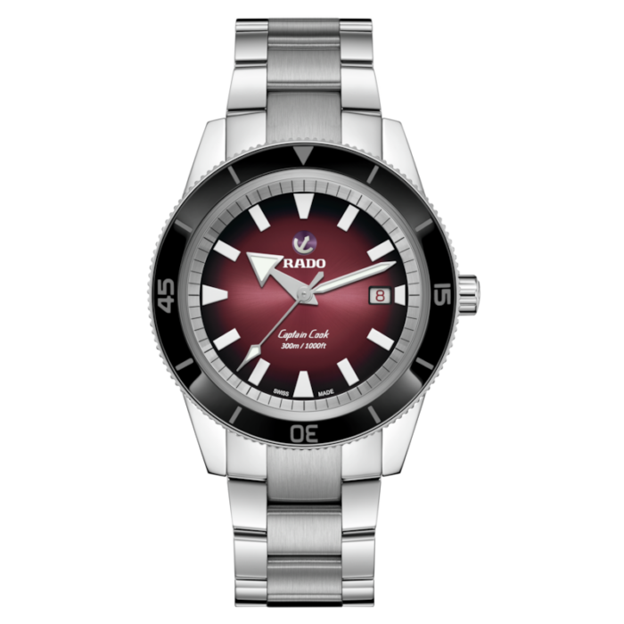 Montre Rado Captain Cook Automatic Cadran Rouge Bracelet Acier 42MM