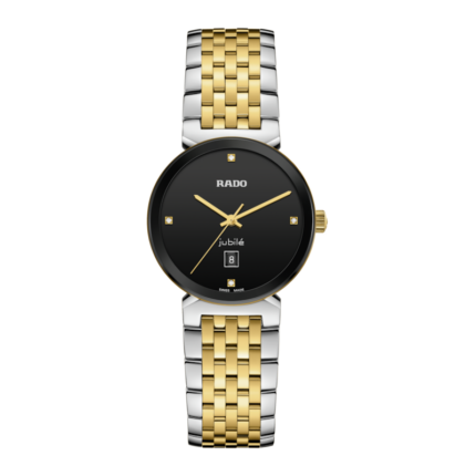Montre Rado Florence Classic Diamonds Quartz Cadran Noir Bracelet Acier 30MM