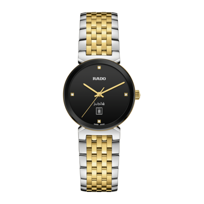Rado Florence Classic Diamonds Quartz Black Dial 30MM Steel Bracelet Watch