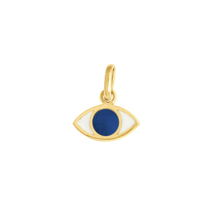 Pendentif gigi CLOZEAU Voyage oeil or jaune et résine prusse