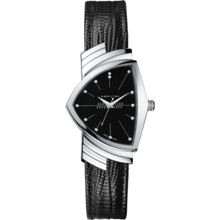 Montre Hamilton Ventura Quartz Cadran Noir Bracelet Cuir