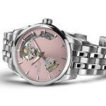 Montre Hamilton Jazzmaster Open Heart Cadran Rose Bracelet Acier