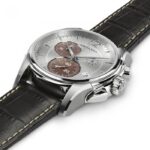 Montre Hamilton Jazzmaster Chrono Quartz Argenté Bracelet Cuir 42MM