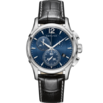 Montre Hamilton Jazzmaster Chrono Quartz Cadran Bleu Bracelet Cuir 42MM