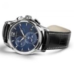 Montre Hamilton Jazzmaster Chrono Quartz Cadran Bleu Bracelet Cuir 42MM