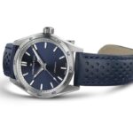 Montre Hamilton Jazzmaster Performer Auto 34mm Cadran Bleu bracelet Cuir