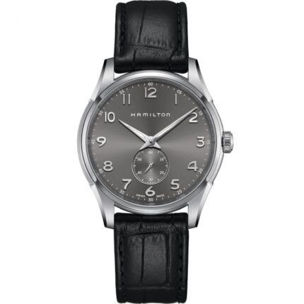 Hamilton Jazzmaster Thinline Small Second Quartz Watch Grey Dial Black Bracelet 40MM