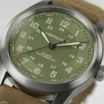 Montre Hamilton Khaki Field Titanium Auto Cadran Vert Bracelet Cuir 38MM