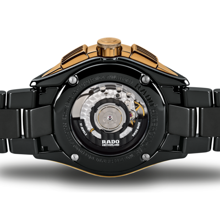 Montre Rado HyperChrome Automatic Chronograph Cadran Noir Bracelet Céramique 45MM