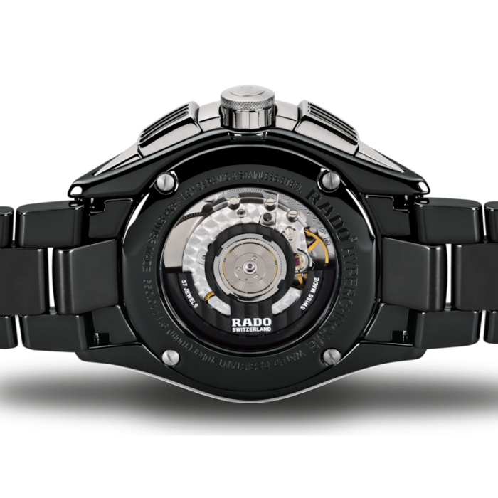 Montre Rado HyperChrome Automatic Chronograph Cadran Noir Bracelet Céramique 45MM