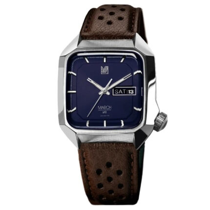 Montre MARCH LA.B AM2 Electrique Cadran Navy Bracelet Cuir 39MM