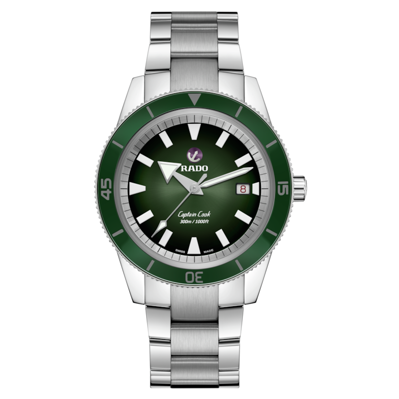 Rado Captain Cook Automatic Hrithik Roshan Special Edition Watch Green Dial 42MM Steel Bracelet