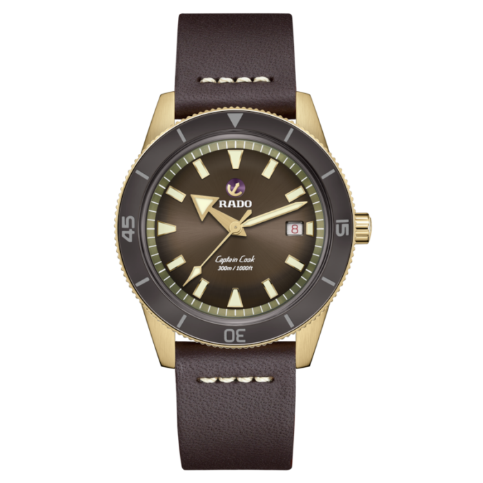 Montre Rado Captain Cook Automatic Bronze Cadran Brun Bracelet Cuir 42MM