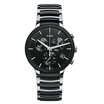 Montre Rado Centrix Chronograph Quartz Cadran Noir Bracelet Acier 40MM