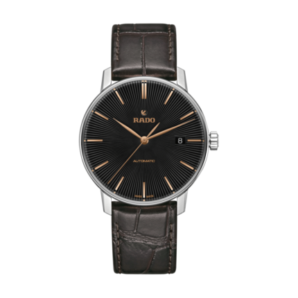 Rado Coupole Classic Automatic Watch Black Dial Leather Bracelet 37.7MM