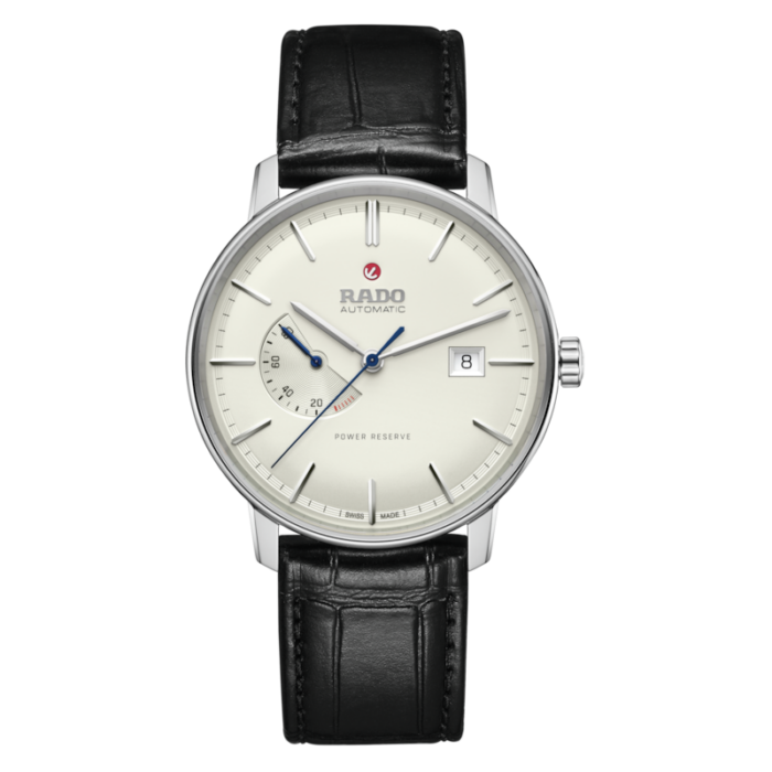 Montre Rado Coupole Classic Automatic Power Reserve Cadran Blanc Bracelet Cuir 41MM