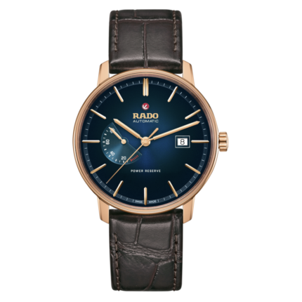 Montre Rado Coupole Classic Automatic Power Reserve Cadran Bleu Bracelet Cuir 41MM