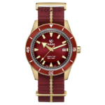 Montre Rado Captain Cook Automatic Bronze Cadran Rouge Bracelet Tissu 42MM