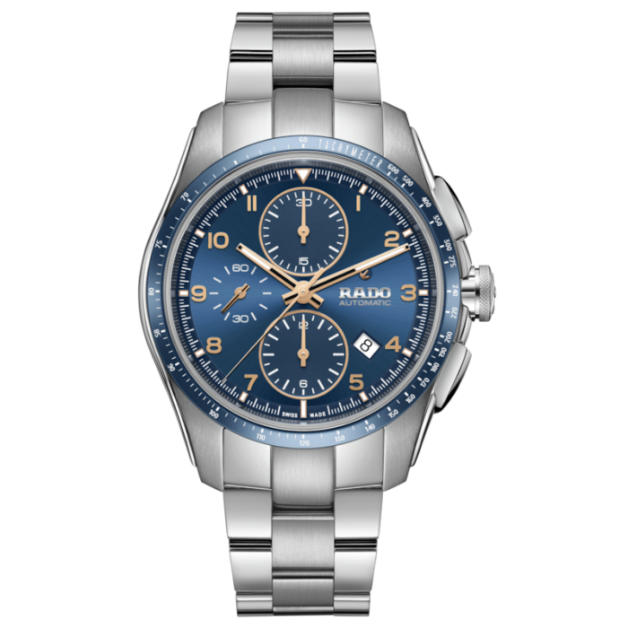 Montre Rado HyperChrome Automatic Chronograph Cadran Bleu Bracelet Acier 44MM