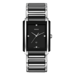 Montre Rado Integral Diamonds Quartz Cadran Noir Bracelet Acier 31MM