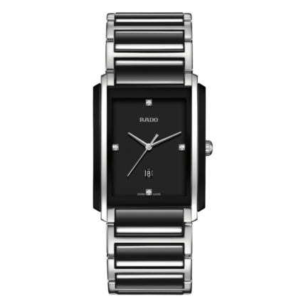 Rado Integral Diamonds Quartz Black Dial Steel Bracelet 31MM