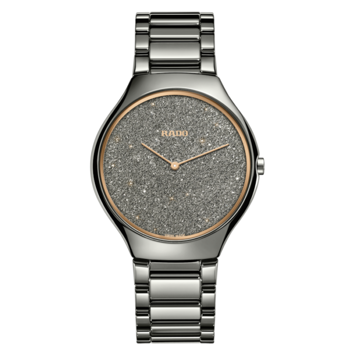 Montre Rado True Thinline Cadran Gris Brillant Bracelet Céramique 39MM