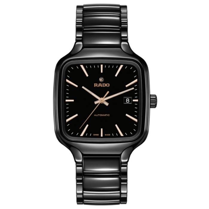 Montre Rado True Square Automatic Cadran Noir Bracelet Céramique 38MM