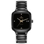 Montre Rado True Square 4 Diamonds Cadran Noir Bracelet Céramique 40MM