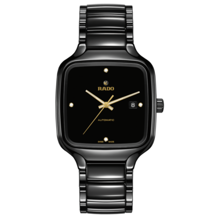 Rado True Square 4 Diamonds Black Dial Ceramic Bracelet 40MM