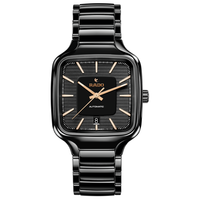 Montre Rado True Square Automatic Cadran Noir Bracelet Céramique 38MM