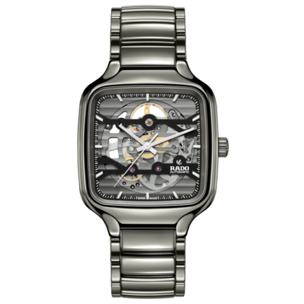 Montre Rado True Square Automatic Skeleton Cadran Gris Bracelet Céramique 38MM