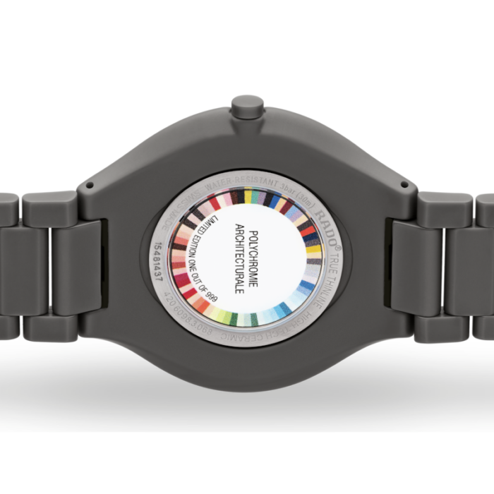 Montre Rado True Thinline Les Couleurs™ Le Corbusier Iron Grey Quartz Bracelet Céramique 39MM