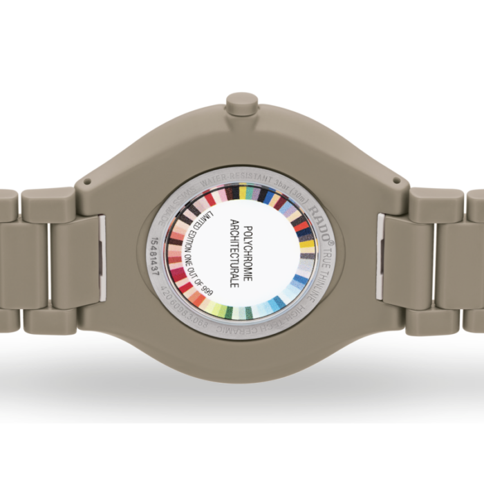 Montre Rado True Thinline Les Couleurs™ Le Corbusier Grey Brown Quartz Bracelet Céramique 39MM