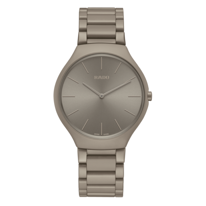 Montre Rado True Thinline Les Couleurs™ Le Corbusier Grey Brown Quartz Bracelet Céramique 39MM