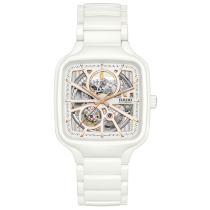 Montre Rado True Square Automatic Cadran Blanc Bracelet Céramique 38MM