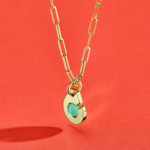 Pendentif Dinh Van Menottes R10 Or Jaune et Chrysoprase sur Chaîne