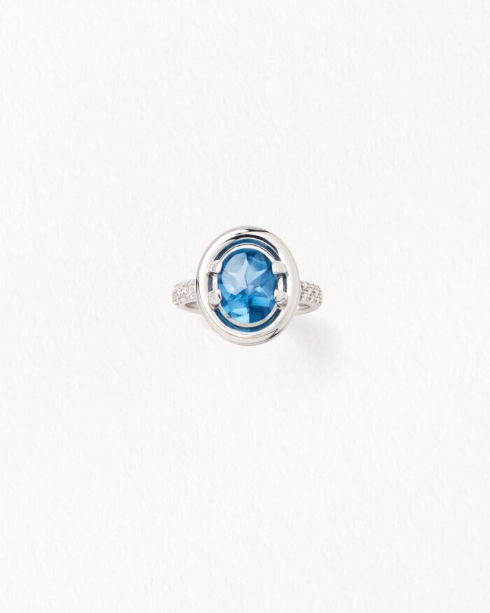 Bague Poiray Ma Préférence Topaze Blue London Or Blanc