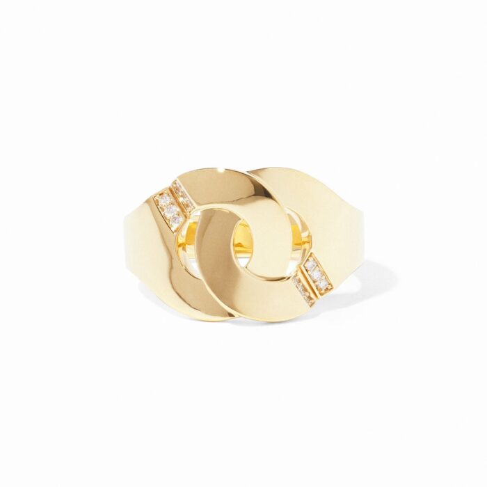 Bague Dinh Van Menottes Moyen Modèle Or Jaune et Diamants
